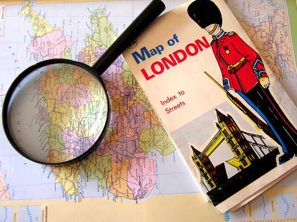 A map of the UK with a magnifying glass on-top