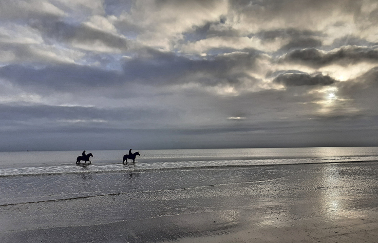 Stormy horse riding